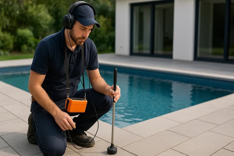 Réseau enterré piscine : corrélation acoustique (Résidence • Plantières-Queuleu)